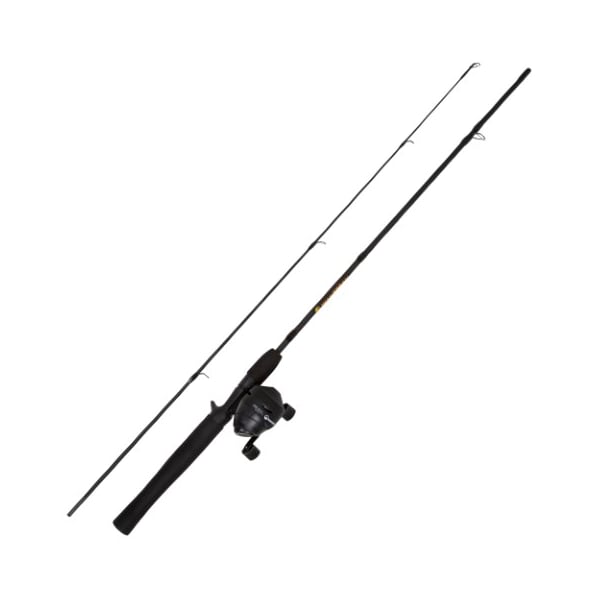 Fishing Pole 64-Inch Fiberglass Stainless-Steel Rod And Pre-Spooled Reel Combo For Casting (Black)